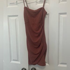 Windsor Strapless Glittery Brown Dress